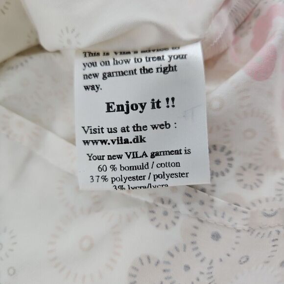 Vila Clothes  ANISETTE FLOWER SHIRT Womens Button-Down Blouse  Coral Tan-Size‎ M - Picture 10 of 11